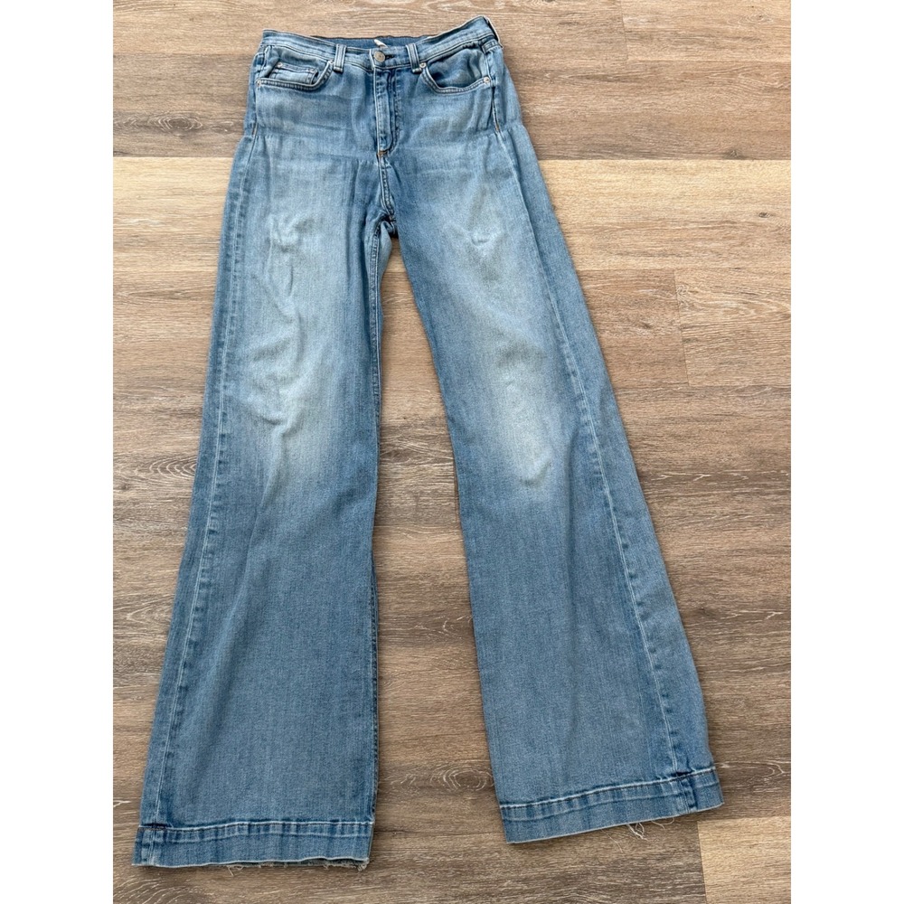 Rag & Bone Justine Wide Leg Jeans Arsenal Wash Blue Denim Size 28 W1220K520ARS